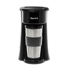 Cafetière à Service Individuel Starfrit 0,38 L Avec Tasse De Voyage En Acier Inoxydable, Noir