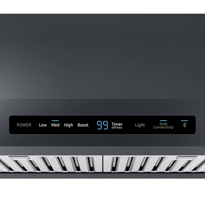 Hotte De Cuisine De Dessous D'armoire De 30 Po Samsung, 600 Pcm, Acier Inoxydable Noir 5 Hotte De Cuisine De Dessous D'armoire De 30 Po Samsung, 600 Pcm, Acier Inoxydable Noir – Image 3