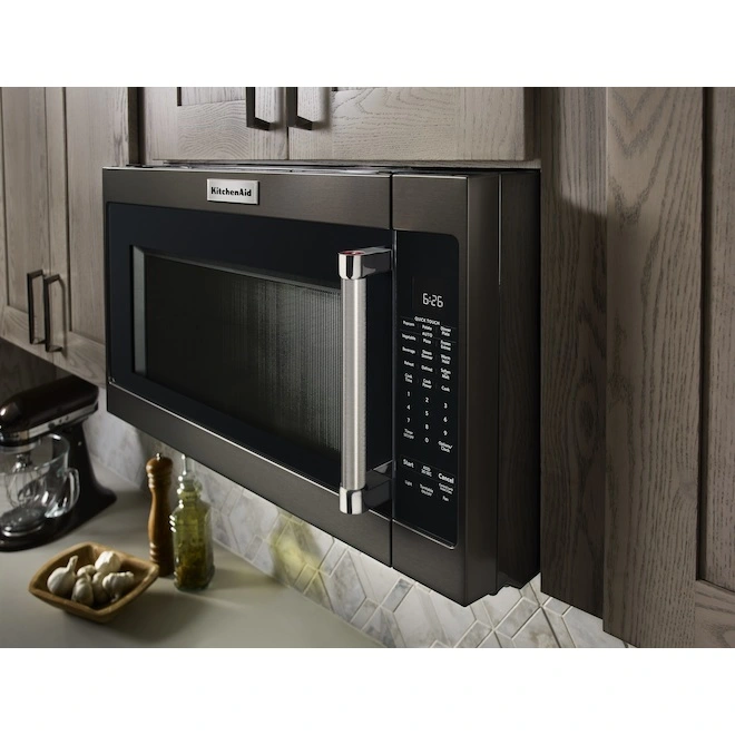 Four à Micro-ondes Avec Hotte Intégrée KitchenAid, 950 W, 2,0 Pi³, Acier Inoxydable Noir 4 Four à Micro-ondes Avec Hotte Intégrée KitchenAid, 950 W, 2,0 Pi³, Acier Inoxydable Noir – Image 2