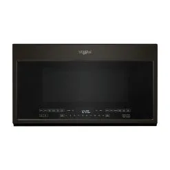 Four à Micro-ondes à Hotte Intégrée Whirlpool, 2,1 Pi3, 1000 Watts, Acier Inoxydable Noir