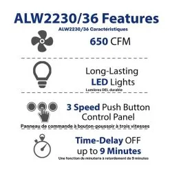 Cyclone Hotte Murale En T, 480 PCM, 36" -magasin d'appareils de cuisine 330008665 AlternateImage3 l