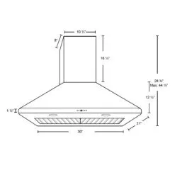 Cyclone Hotte Murale Avec Filtre à Chicanes, 480 PCM, 30" 9 Cyclone Hotte Murale Avec Filtre à Chicanes, 480 PCM, 30" -magasin d'appareils de cuisine 330008669 AlternateImage2 l