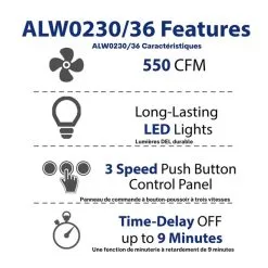 Cyclone Hotte Murale Avec Accents En Verre, 480 PCM, 36" 10 Cyclone Hotte Murale Avec Accents En Verre, 480 PCM, 36" -magasin d'appareils de cuisine 330008670 AlternateImage3 l