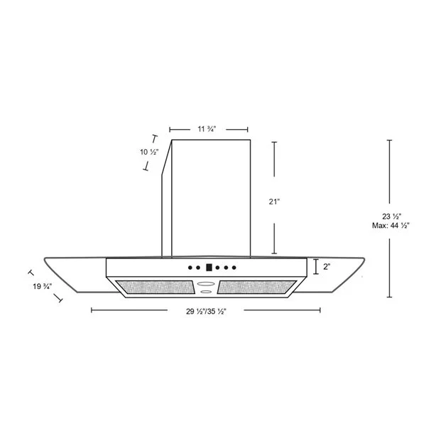 Cyclone Hotte Murale Avec Accents En Verre, 480 PCM, 30" 5 Cyclone Hotte Murale Avec Accents En Verre, 480 PCM, 30" – Image 3