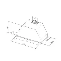 Hotte Encastrée Cyclone, 580 PCM, 28", Acier Inoxydable -magasin d'appareils de cuisine 330008672 AlternateImage2 l