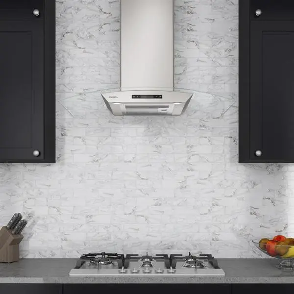 Hotte Auvent En Verre à Fixation Murale Ancona, 36", Inox 4 Hotte Auvent En Verre à Fixation Murale Ancona, 36", Inox – Image 2