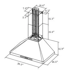 Turin Hotte Murale Milita En Acier Inoxydable Et Noir 30-po -magasin d'appareils de cuisine 330658325 AlternateImage6 l