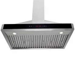 Turin Hotte Murale Milita En Acier Inoxydable Et Noir 30-po