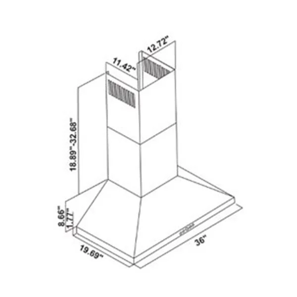 Turin Hotte Murale Milano En Acier Inoxydable 36-po 7 Turin Hotte Murale Milano En Acier Inoxydable 36-po – Image 5
