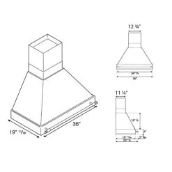 Turin Hotte Murale Milazzo Rouge 36-po -magasin d'appareils de cuisine 330658329 AlternateImageA3 l