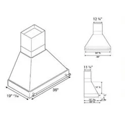 Turin Hotte Murale Milazzo Doré 36-po 9 Turin Hotte Murale Milazzo Doré 36-po -magasin d'appareils de cuisine 330658331 AlternateImageA3 l