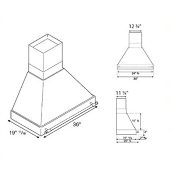 Turin Hotte Murale Milazzo Doré 36-po 6 Turin Hotte Murale Milazzo Doré 36-po – Image 4