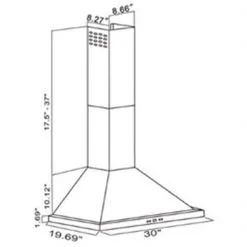 Turin Hotte Murale Malibu En Acier Inoxydable 30-po 9 Turin Hotte Murale Malibu En Acier Inoxydable 30-po -magasin d'appareils de cuisine 330658332 AternateImageA2 l