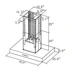 Turin Hotte Murale Linosa En Acier Inoxydable Noir 36-po 9 Turin Hotte Murale Linosa En Acier Inoxydable Noir 36-po -magasin d'appareils de cuisine 330658337 AlternateImageA3 l