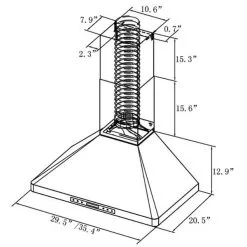 Turin Hotte Murale Caleta En Acier Inoxydable 30-po -magasin d'appareils de cuisine 330658347 AlternateImage4 l