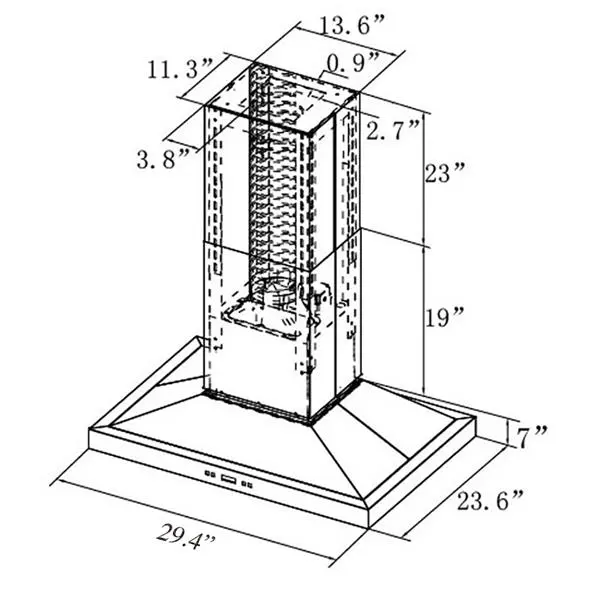 Turin Hotte à Ilôt Pro Collection Noir 30-po 7 Turin Hotte à Ilôt Pro Collection Noir 30-po – Image 5