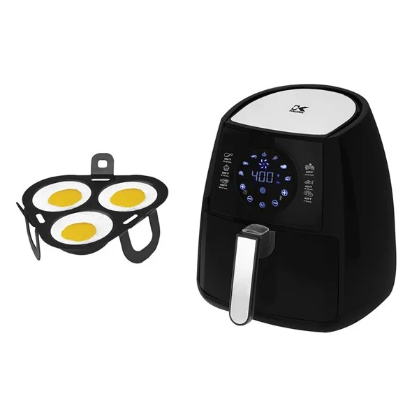 Friteuse Digitale à Air Chaud Kalorik Avec Pocheuse à Oeufs, 2,8 L, Noir 6 Friteuse Digitale à Air Chaud Kalorik Avec Pocheuse à Oeufs, 2,8 L, Noir – Image 4
