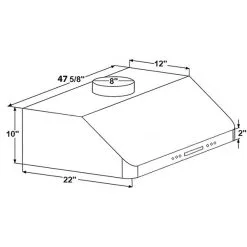 Hotte De Cuisine Sous-armoire édition Spéciale De Turin, 48 Po, Acier Inoxydable 7 Hotte De Cuisine Sous-armoire édition Spéciale De Turin, 48 Po, Acier Inoxydable -magasin d'appareils de cuisine 330762662 AlternateImage2 l