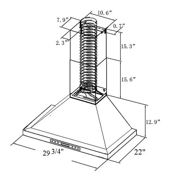 Hotte De Cuisine Murale Salina De Turin, 30 Po, Bronze 5 Hotte De Cuisine Murale Salina De Turin, 30 Po, Bronze – Image 3
