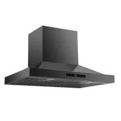 Hotte De Cuisinière Murale Avec Mise à Air Libre En Acier Inoxydable Maxair, 30 Po, Noir