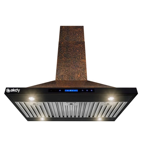 Hotte Convertible Pour îlot De 36 Po En Cuivre Repoussé De AKDY 6 Hotte Convertible Pour îlot De 36 Po En Cuivre Repoussé De AKDY – Image 4