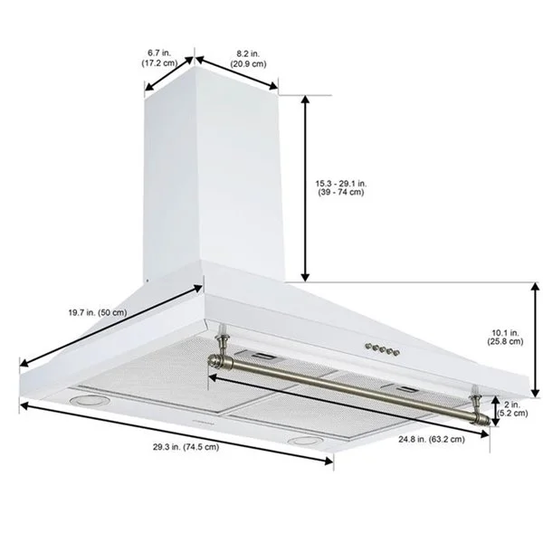 Hotte De Cuisinère Murale Convertible En Acier Galvanisé Blanc De 30 Po Par Ancona 7 Hotte De Cuisinère Murale Convertible En Acier Galvanisé Blanc De 30 Po Par Ancona – Image 5