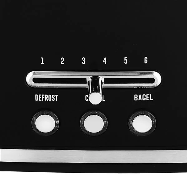 Grille-pain à 2 Tranches Rétro De Kalorik, 1000 W, Noir 7 Grille-pain à 2 Tranches Rétro De Kalorik, 1000 W, Noir – Image 5