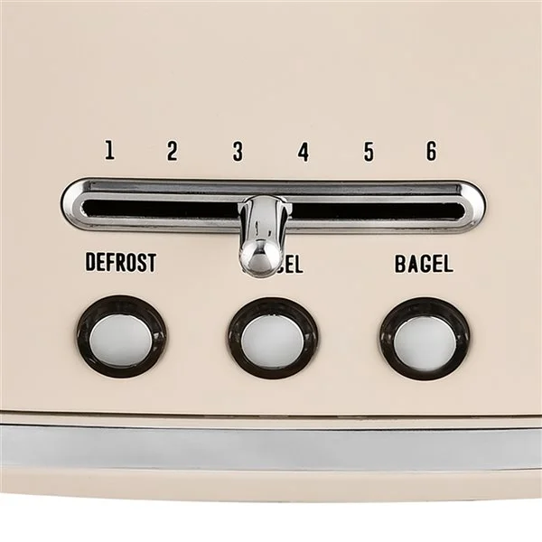 Grille-pain à 2 Tranches Rétro De Kalorik, 1000 W, Crème 7 Grille-pain à 2 Tranches Rétro De Kalorik, 1000 W, Crème – Image 5