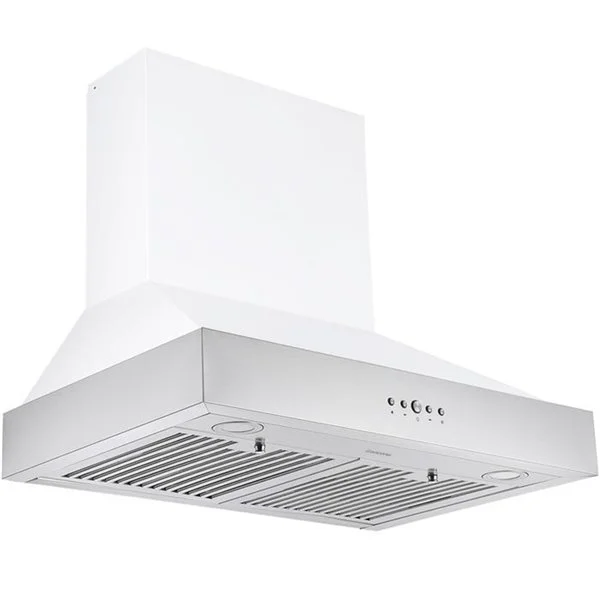 Hotte De Cuisinière Murale Pro De 30 Po à Conduit Blanc Et En Acier Inoxydable Par Ancona 3 Hotte De Cuisinière Murale Pro De 30 Po à Conduit Blanc Et En Acier Inoxydable Par Ancona