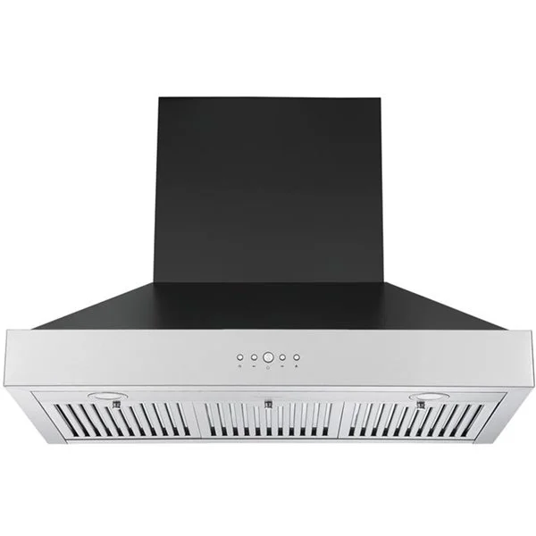 Hotte De Cuisinière Murale Pro De 36 Po à Conduit Noir Et En Acier Inoxydable Par Ancona 5 Hotte De Cuisinière Murale Pro De 36 Po à Conduit Noir Et En Acier Inoxydable Par Ancona – Image 3