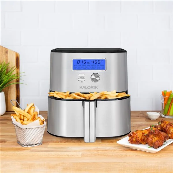 Friteuse à Air Chaud MAXX Plus Par Kalorik En Acier Inoxydable De 6,62 L (1,46 Gal) 4 Friteuse à Air Chaud MAXX Plus Par Kalorik En Acier Inoxydable De 6,62 L (1,46 Gal) – Image 2