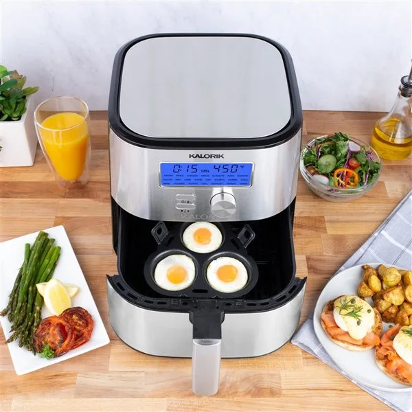 Friteuse à Air Chaud MAXX Plus Par Kalorik En Acier Inoxydable De 5,68 L (1,25 Gal) 4 Friteuse à Air Chaud MAXX Plus Par Kalorik En Acier Inoxydable De 5,68 L (1,25 Gal) – Image 2