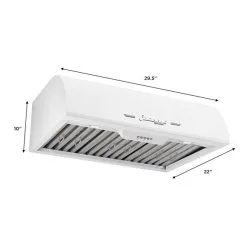 Hotte Sous Armoire De 30 po Et 700 pi³/min Blanc Guimauve Classic Retro De Unique Avec Conduit D'évacuation Et Filtre En Cha -magasin d'appareils de cuisine 330975683 AlternateImage4 l