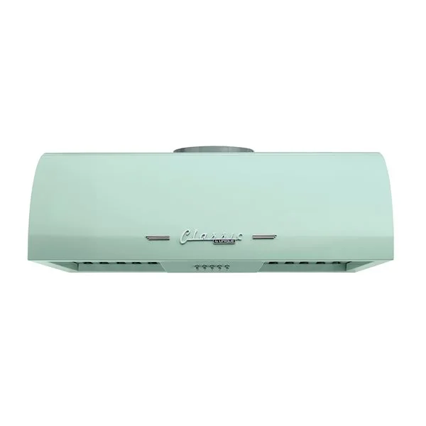 Hotte Sous Armoire De 24 po Et 500 pi³/min Vert Menthe Classic Retro Par Unique Avec Conduit D'évacuation Et Filtre En Charb 3 Hotte Sous Armoire De 24 po Et 500 pi³/min Vert Menthe Classic Retro Par Unique Avec Conduit D'évacuation Et Filtre En Charb