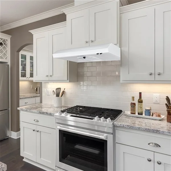 Hotte De Cuisine Sous-comptoir Convertible De 30 Po Blanche Par Aria Avec Filtre à Charbon 5 Hotte De Cuisine Sous-comptoir Convertible De 30 Po Blanche Par Aria Avec Filtre à Charbon – Image 3