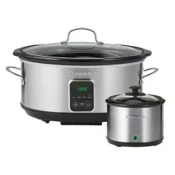 Mijoteuse Kenmore Noir Et Argent De 6,6 L Avec Réchaud à Sauce