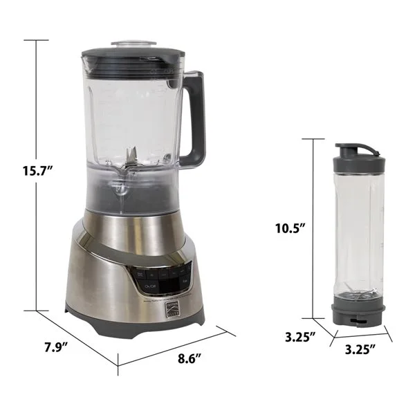 Mélangeur Elite Par Kenmore En Acier Inoxydable De 64 Oz, 1600 Watts Avec Tasse De Mélange à Portion Unique 6 Mélangeur Elite Par Kenmore En Acier Inoxydable De 64 Oz, 1600 Watts Avec Tasse De Mélange à Portion Unique – Image 4
