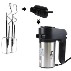 Batteur à Main à 6 Vitesses De 250 Watts Avec Turbo Boost Par Total Chef, Noir Et Argent -magasin d'appareils de cuisine 332002956 AlternateImage4 l