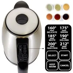 Bouilloire électrique Sans Fil Kenmore 1,7 L Avec 6 Préréglages De Température 9 Bouilloire électrique Sans Fil Kenmore 1,7 L Avec 6 Préréglages De Température -magasin d'appareils de cuisine 332002975 AlternateImage2 l