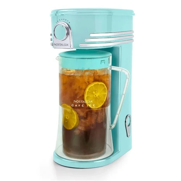 Machine à Café/thé 12 Tasses Par Nostalgia, Bleu Aqua 3 Machine à Café/thé 12 Tasses Par Nostalgia, Bleu Aqua