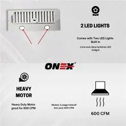 Hotte Sous Armoire 20 Po à 600 Pi³/min En Acier Inoxydable Onex -magasin d'appareils de cuisine 332004659 AlternateImage4 l