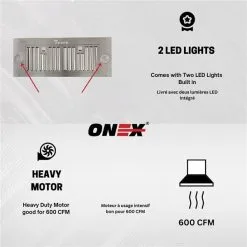 Hotte Sous Armoire 30 Po à 600 Pi³/min En Acier Inoxydable Onex -magasin d'appareils de cuisine 332004661 AlternateImage4 l