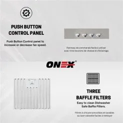 Hotte Murale De 30 po En Acier Inoxydable à 700 pi³/min Onex 10 Hotte Murale De 30 po En Acier Inoxydable à 700 pi³/min Onex -magasin d'appareils de cuisine 332004663 AlternateImage3 l