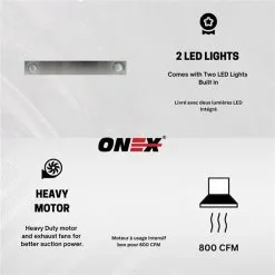 Hotte Murale De 36 po En Acier Inoxydable à 800 pi³/min Onex -magasin d'appareils de cuisine 332004665 AlternateImage4 l