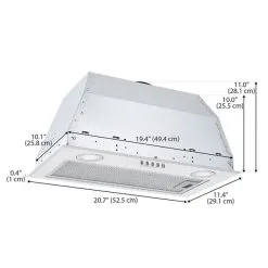 Hotte Aspirante De Cuisine Encastrable En Acier Inoxydable De 24 Po à 280 PCM Ancona Avec Filtre Au Charbon Inclus 11 Hotte Aspirante De Cuisine Encastrable En Acier Inoxydable De 24 Po à 280 PCM Ancona Avec Filtre Au Charbon Inclus -magasin d'appareils de cuisine 332004695 AlternateImage4 l